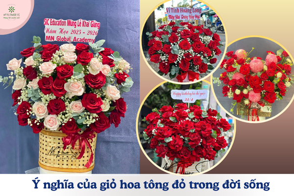 Giỏ Hoa Tông Đỏ – Sang Trọng, Nồng Nàn & Đầy Ý Nghĩa